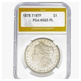 1878 7/8TF Morgan Silver Dollar PGA MS65 PL