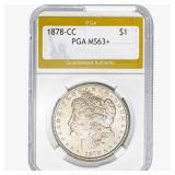 18878-CC Morgan Silver Dollar PGA MS63+