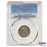 1913-D Buffalo Nickel PCGS AU53 Type 2