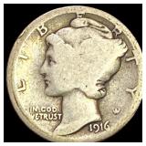 1916-D Mercury Dime NICELY CIRCULATED