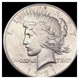 1921 Silver Peace Dollar CLOSELY UNCIRCULATED