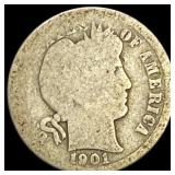 1901-S Barber Dime NICELY CIRCULATED