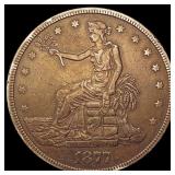 1877 Silver Trade Dollar NEARLY UNCIRCULATED