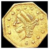 1870 Octagonal California Gold Quarter NEARLY UNCI