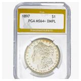 1897 Morgan Silver Dollar PGA MS64+ DMPL