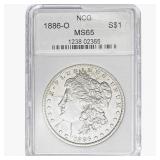 1886-O Morgan Silver Dollar NCG MS65