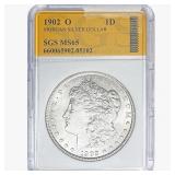 190-O Morgan Silver Dollar SGS MS65