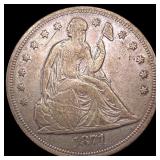 1871 Seated Liberty Dollar NEARLY UNCIRCULATED