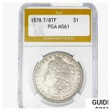 1878 7/8TF Morgan Silver Dollar PGA MS61