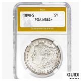 1898-S Morgan Silver Dollar PGA MS62+