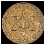 1852 Silver Three Cent LIGHTLY CIRCULATED