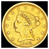 1852 $2.50 Gold Quarter Eagle LIGHTLY CIRCULATED