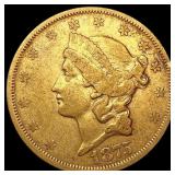 1875-S $20 Gold Double Eagle LIGHTLY CIRCULATED