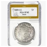 1889-CC Morgan Silver Dollar PGA XF40