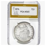 1876 Silver Trade Dollar PGA MS65