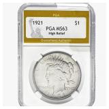 1921 Silver Peace Dollar PGA MS63