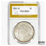 1921-D Morgan Silver Dollar PGA MS64