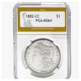 1882-CC Morgan Silver Dollar PGA MS64