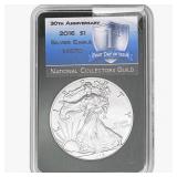 2016 $1 ASE 1 OZ NCG MS70