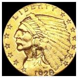 1928 $2.50 Gold Quarter Eagle CLOSELY UNCIRCULATED