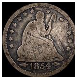 1854 Seated Liberty Quarter NICELY CIRCULATED