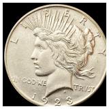 1923-S Silver Peace Dollar CHOICE AU