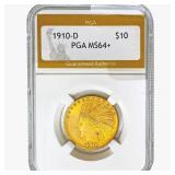 1910-D $10 Gold Eagle PGA MS64+