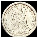 1853 Arrows Seated Liberty Dime CLOSELY UNCIRCULAT