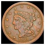 1854 Braided Hair Half Cent LIGHTLY CIRCULATED