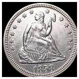 1858 Seated Liberty Quarter UNCIRCULATED