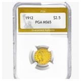 1912 $2.50 Gold Quarter Eagle PGA MS65