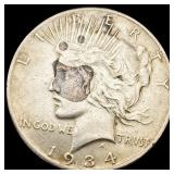 1934-S Silver Peace Dollar LIGHTLY CIRCULATED