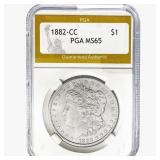 1882-CC Morgan Silver Dollar PGA MS65