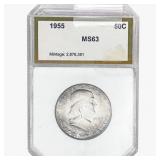 1955 Franklin Half Dollar PCI MS63