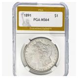 1891 Morgan Silver Dollar PGA MS64