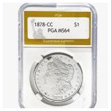 1878-CC Morgan Silver Dollar PGA MS64