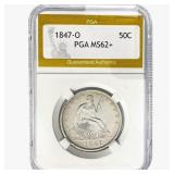 1847-O Seated Liberty Half Dollar PGA MS62+