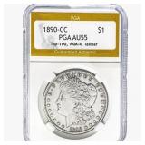 1890-CC Morgan Silver Dollar PGA AU55 VAM-4