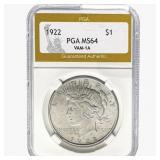 1922 Silver Peace Dollar PGA MS64 VAM 1A