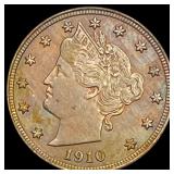 1910 Toned Liberty Victory Nickel UNCIRCULATED