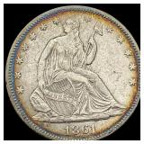 1861 Seated Liberty Half Dollar CLOSELY UNCIRCULAT