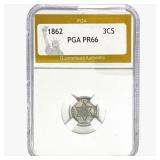 1862 Silver Three Cent PGA PR66