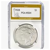 1928 Silver Peace Dollar PGA MS64