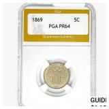 1869 Shield Nickel PGA PR64