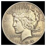 1934-S Silver Peace Dollar NEARLY UNCIRCULATED