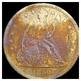 1860-O Seated Liberty Dollar NEARLY UNCIRCULATED