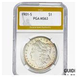 1901-S Morgan Silver Dollar PGA MS63