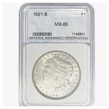 1921-S Morgan Silver Dollar NNC MS65