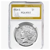 1924-S Silver Peace Dollar PGA MS63