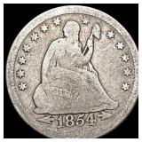 1854-O Arrows Seated Liberty Quarter NICELY CIRCUL